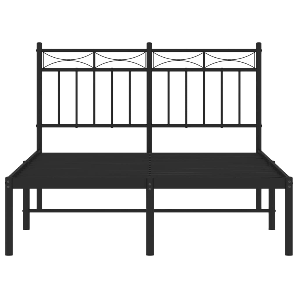 Bedframe met hoofdbord metaal zwart 120x190 cm is nu te koop bij PeponiXL, paradijselijk wonen!