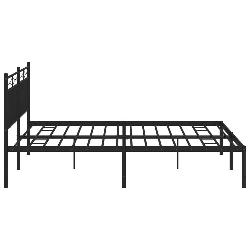 Bedframe met hoofdbord metaal zwart 180x200 cm is nu te koop bij PeponiXL, paradijselijk wonen!