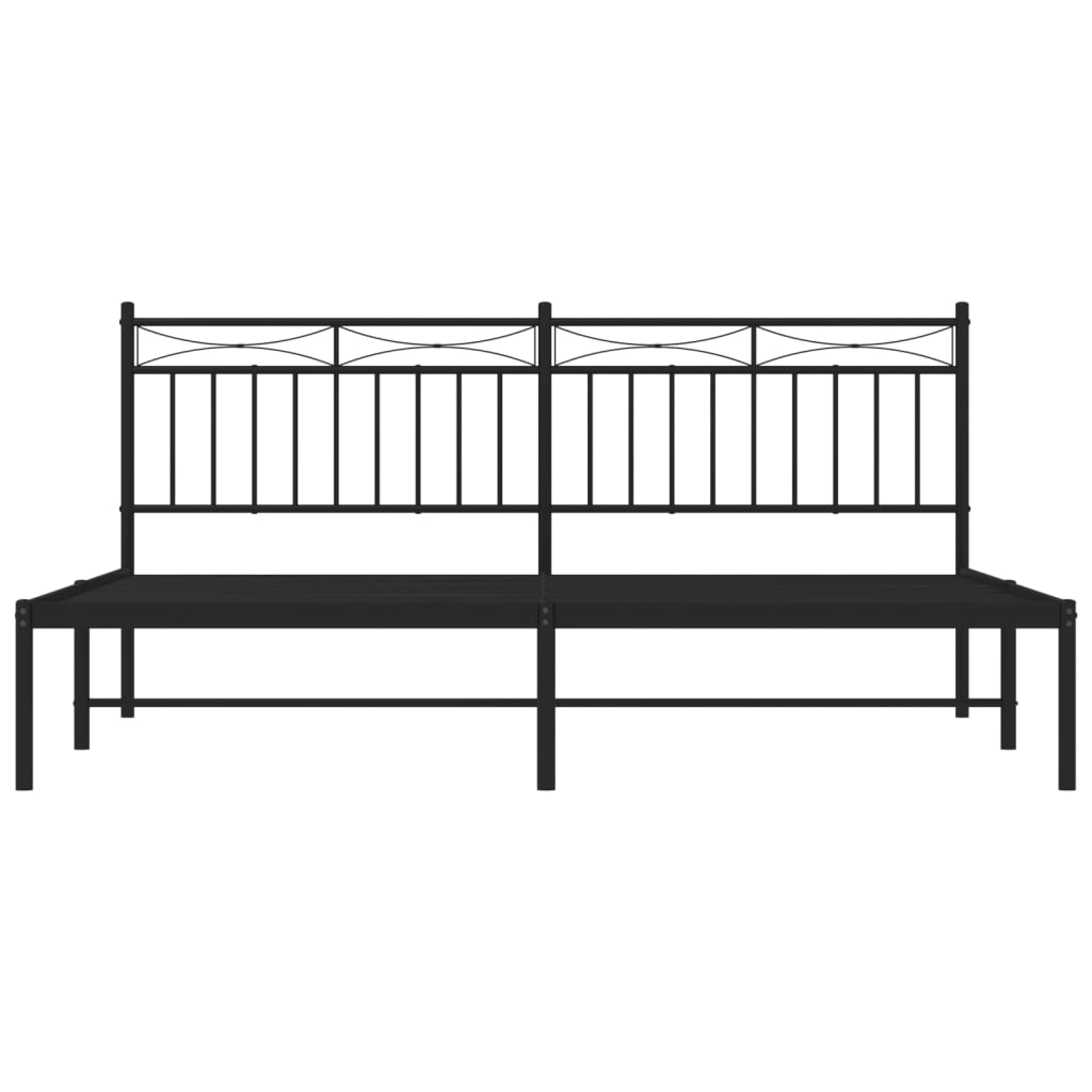 Bedframe met hoofdbord metaal zwart 183x213 cm is nu te koop bij PeponiXL, paradijselijk wonen!