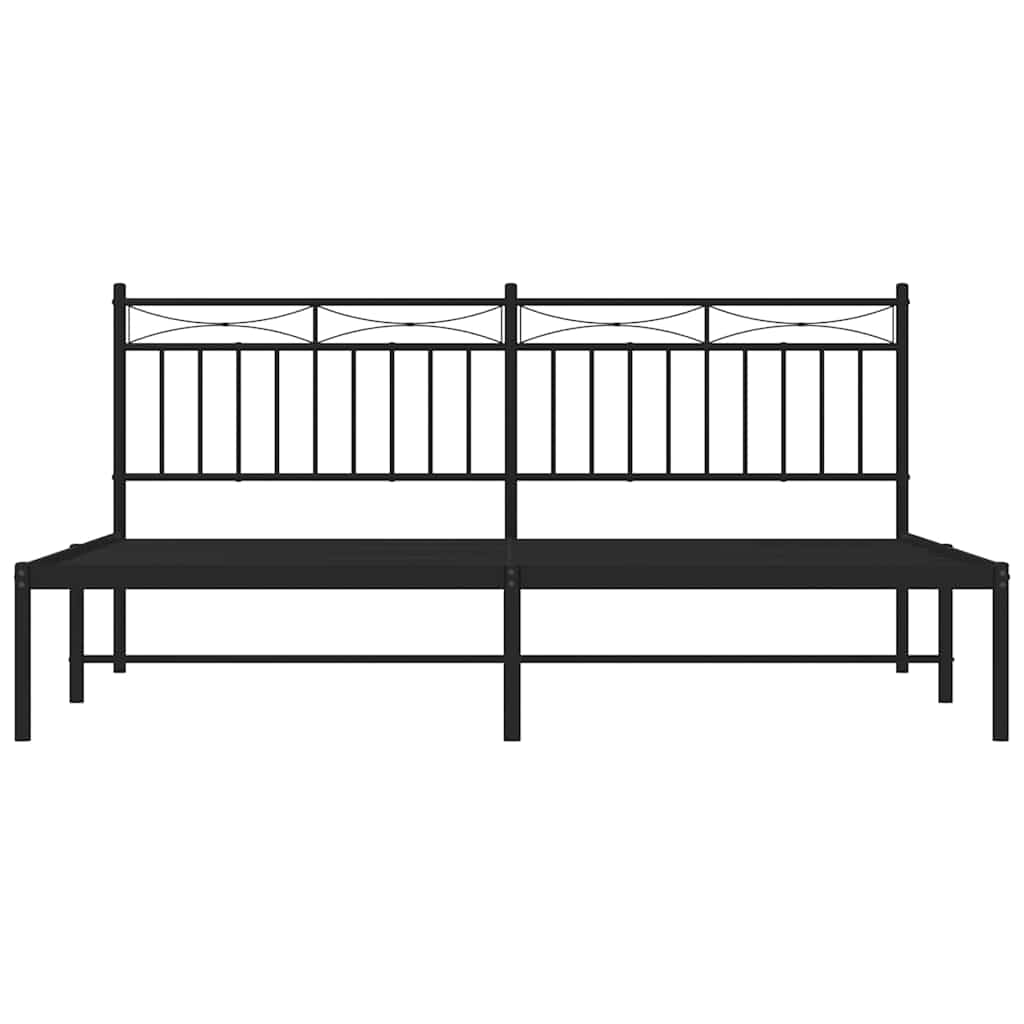 Bedframe met hoofdbord metaal zwart 183x213 cm is nu te koop bij PeponiXL, paradijselijk wonen!
