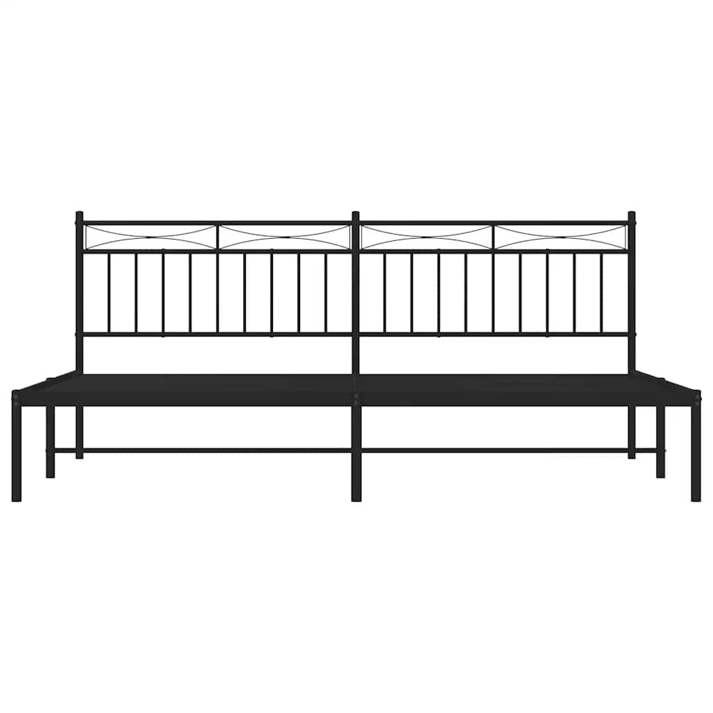 Bedframe met hoofdbord metaal zwart 193x203 cm is nu te koop bij PeponiXL, paradijselijk wonen!