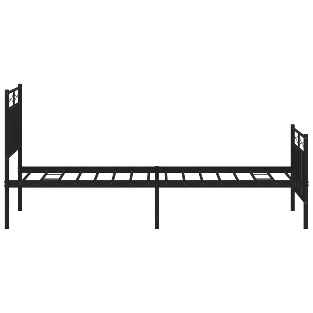 Bedframe met hoofd- en voeteneinde metaal zwart 75x190 cm is nu te koop bij PeponiXL, paradijselijk wonen!
