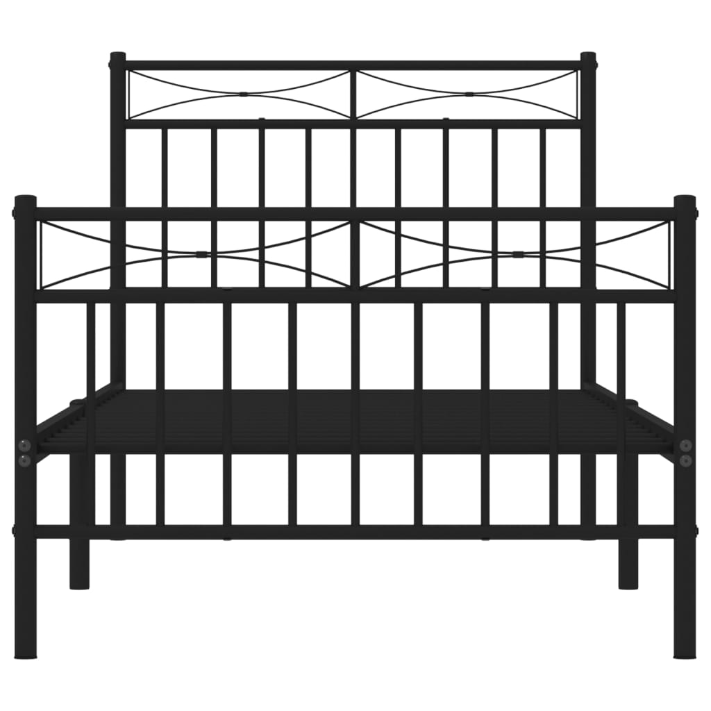 Bedframe met hoofd- en voeteneinde metaal zwart 90x200 cm is nu te koop bij PeponiXL, paradijselijk wonen!