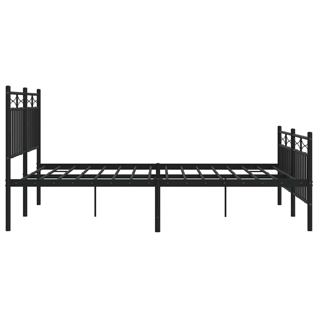 Bedframe met hoofd- en voeteneinde metaal zwart 135x190 cm is nu te koop bij PeponiXL, paradijselijk wonen!
