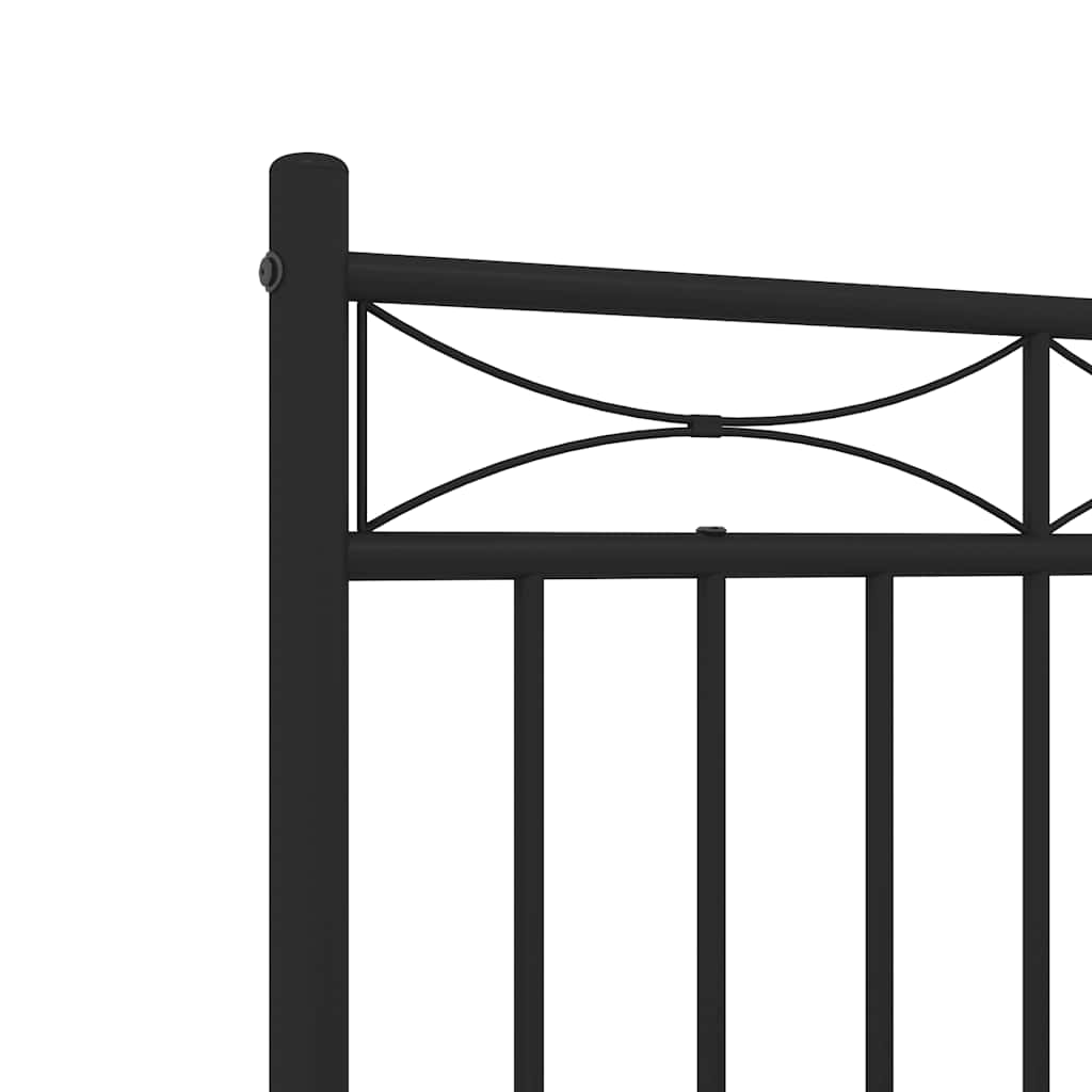 Bedframe met hoofd- en voeteneinde metaal zwart 135x190 cm is nu te koop bij PeponiXL, paradijselijk wonen!