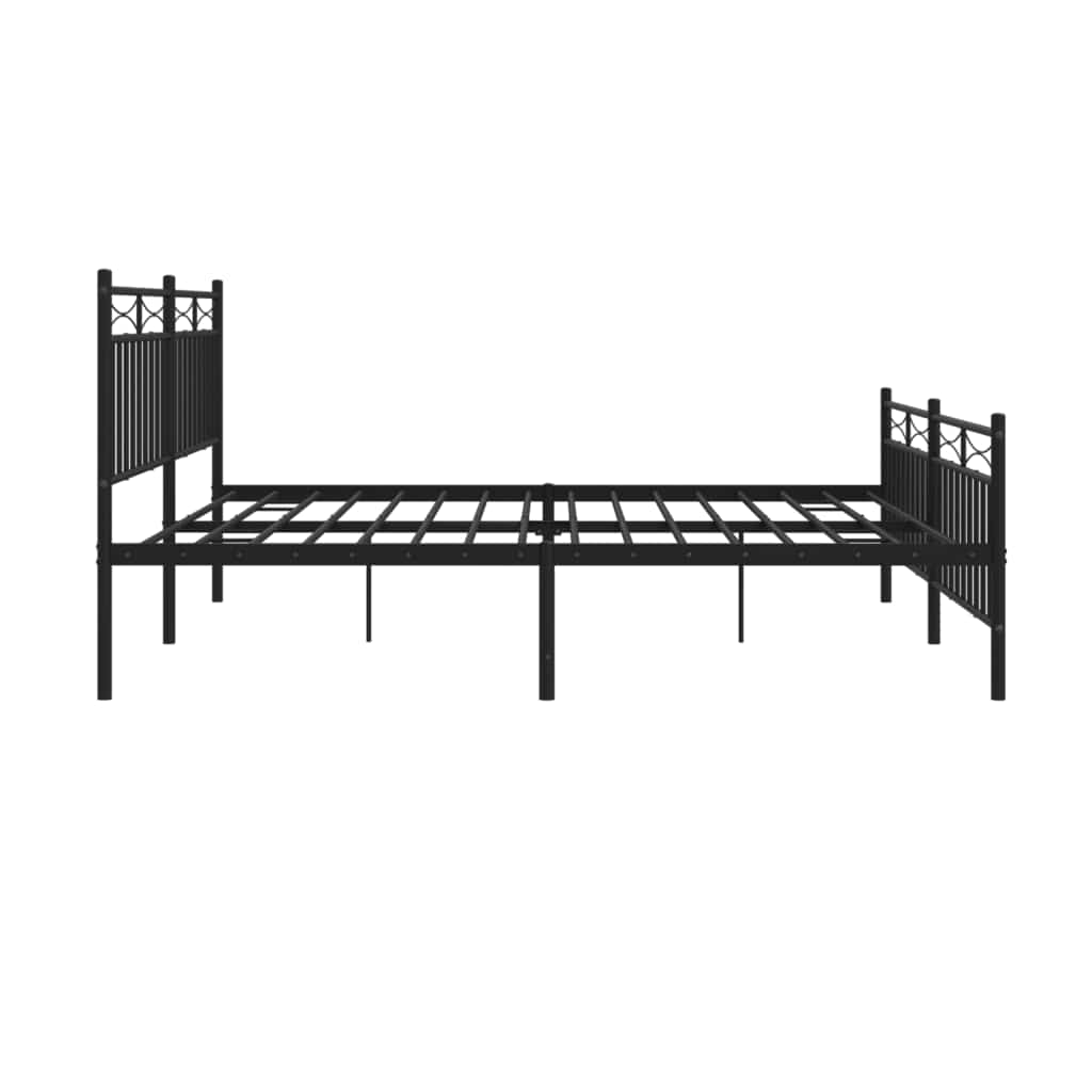 Bedframe met hoofd- en voeteneinde metaal zwart 183x213 cm is nu te koop bij PeponiXL, paradijselijk wonen!