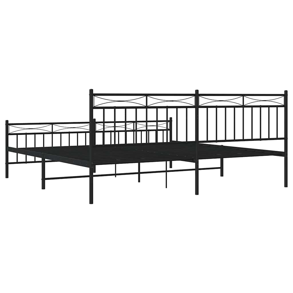 Bedframe met hoofd- en voeteneinde metaal zwart 193x203 cm is nu te koop bij PeponiXL, paradijselijk wonen!
