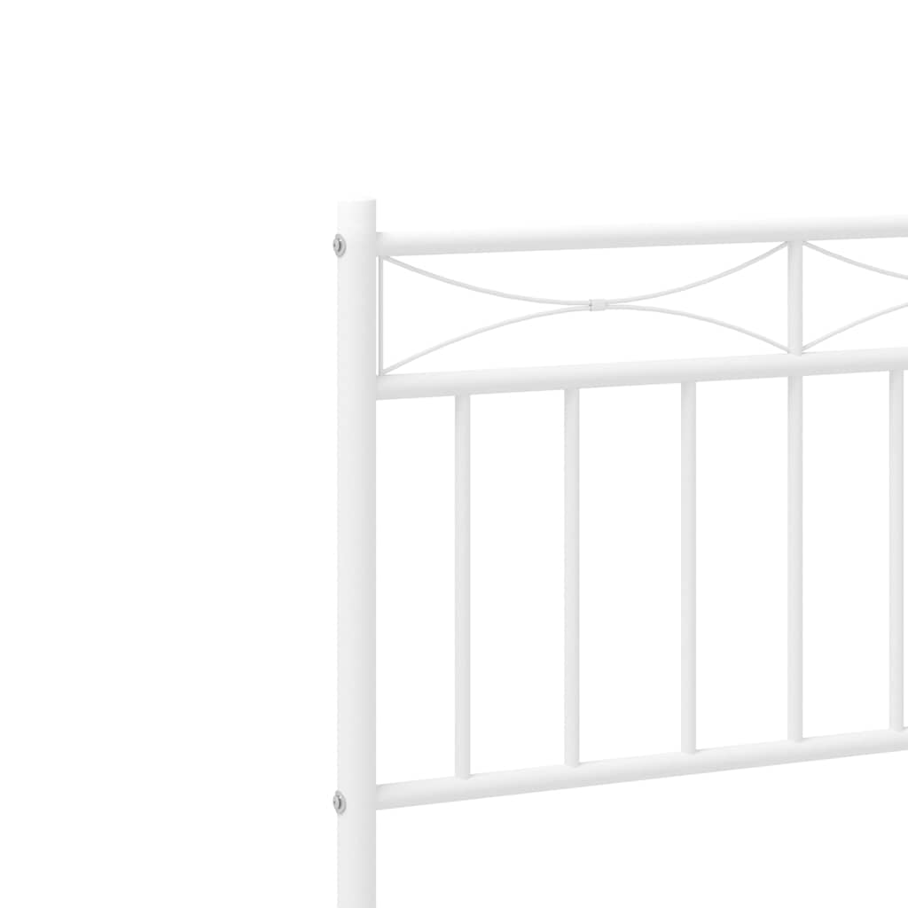 Bedframe met hoofdbord metaal wit 150x200 cm is nu te koop bij PeponiXL, paradijselijk wonen!