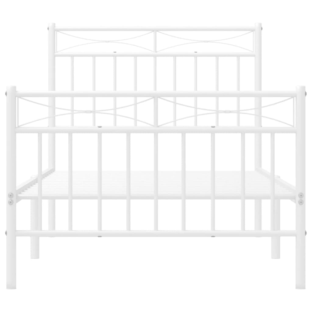Bedframe met hoofd- en voeteneinde metaal wit 90x190 cm is nu te koop bij PeponiXL, paradijselijk wonen!