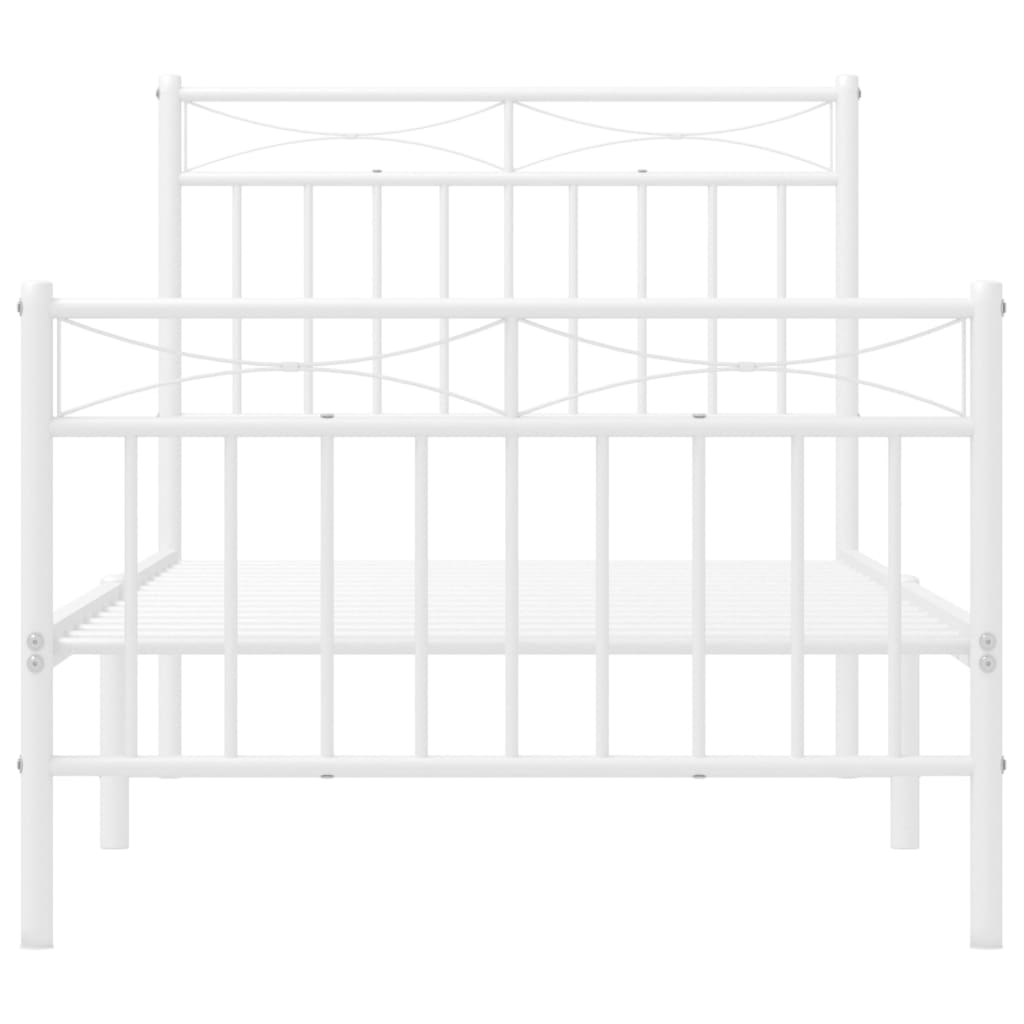 Bedframe met hoofd- en voeteneinde metaal wit 90x200 cm is nu te koop bij PeponiXL, paradijselijk wonen!
