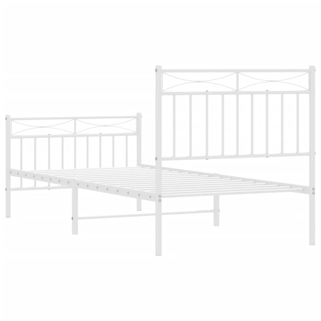 Bedframe met hoofd- en voeteneinde metaal wit 90x200 cm is nu te koop bij PeponiXL, paradijselijk wonen!