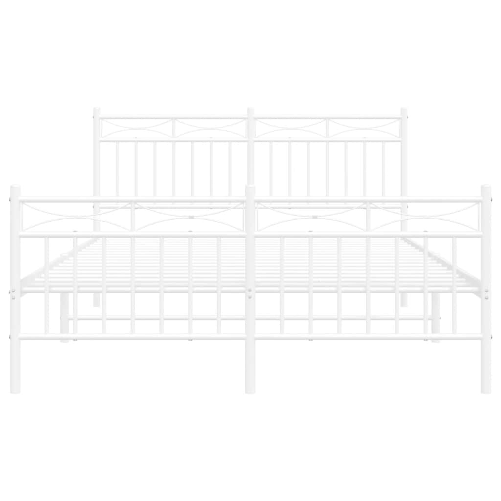 Bedframe met hoofd- en voeteneinde metaal wit 135x190 cm is nu te koop bij PeponiXL, paradijselijk wonen!