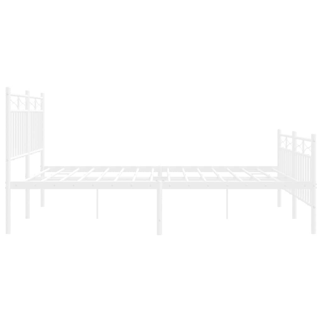 Bedframe met hoofd- en voeteneinde metaal wit 135x190 cm is nu te koop bij PeponiXL, paradijselijk wonen!