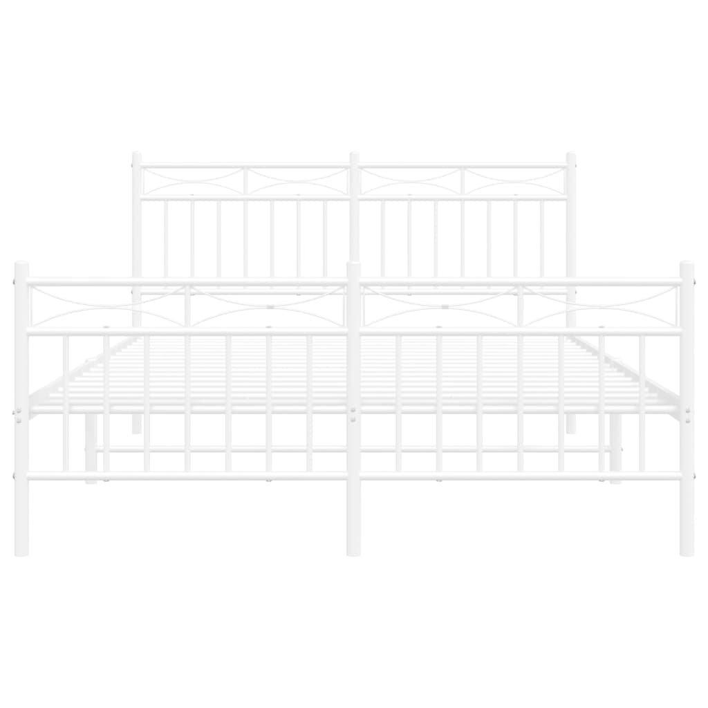 Bedframe met hoofd- en voeteneinde metaal wit 140x200 cm is nu te koop bij PeponiXL, paradijselijk wonen!
