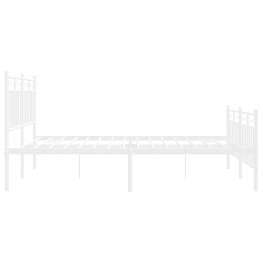 Bedframe met hoofd- en voeteneinde metaal wit 140x200 cm is nu te koop bij PeponiXL, paradijselijk wonen!
