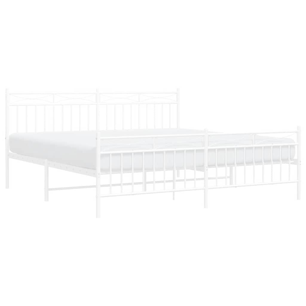 Bedframe met hoofd- en voeteneinde metaal wit 183x213 cm is nu te koop bij PeponiXL, paradijselijk wonen!