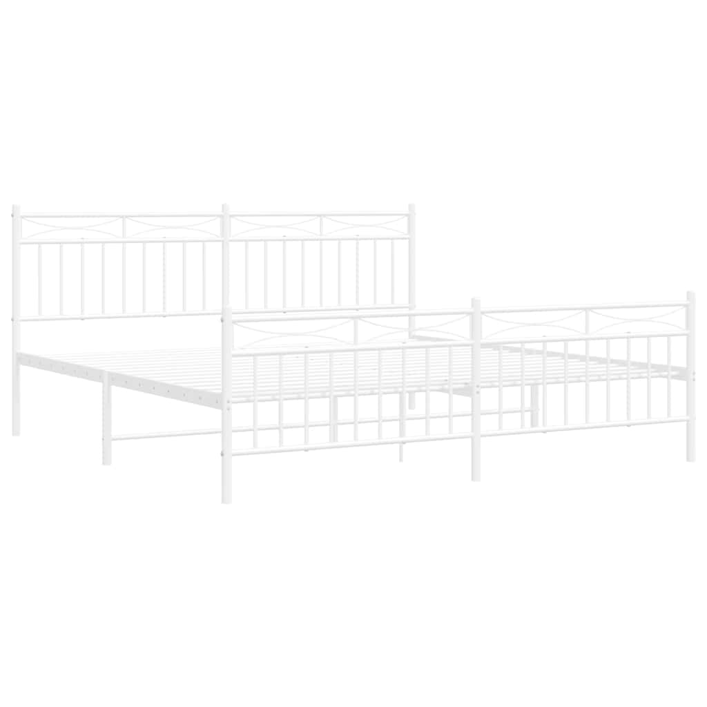 Bedframe met hoofd- en voeteneinde metaal wit 183x213 cm is nu te koop bij PeponiXL, paradijselijk wonen!