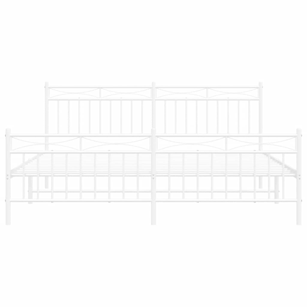 Bedframe met hoofd- en voeteneinde metaal wit 183x213 cm is nu te koop bij PeponiXL, paradijselijk wonen!