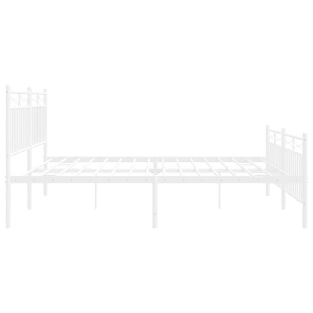 Bedframe met hoofd- en voeteneinde metaal wit 183x213 cm is nu te koop bij PeponiXL, paradijselijk wonen!