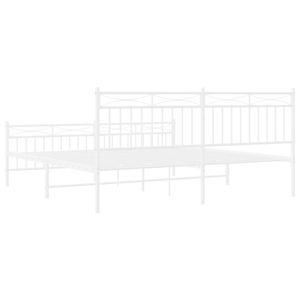Bedframe met hoofd- en voeteneinde metaal wit 183x213 cm is nu te koop bij PeponiXL, paradijselijk wonen!