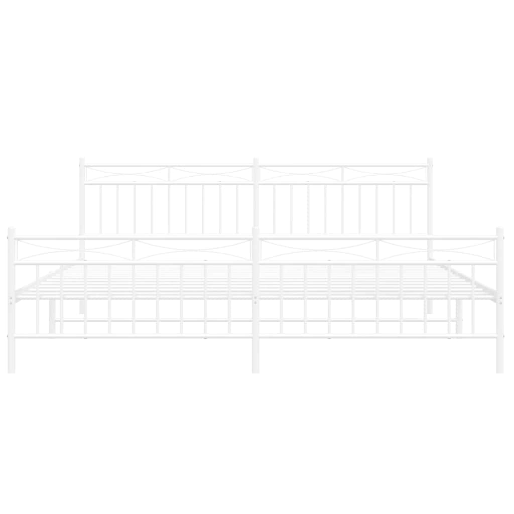 Bedframe met hoofd- en voeteneinde metaal wit 193x203 cm is nu te koop bij PeponiXL, paradijselijk wonen!