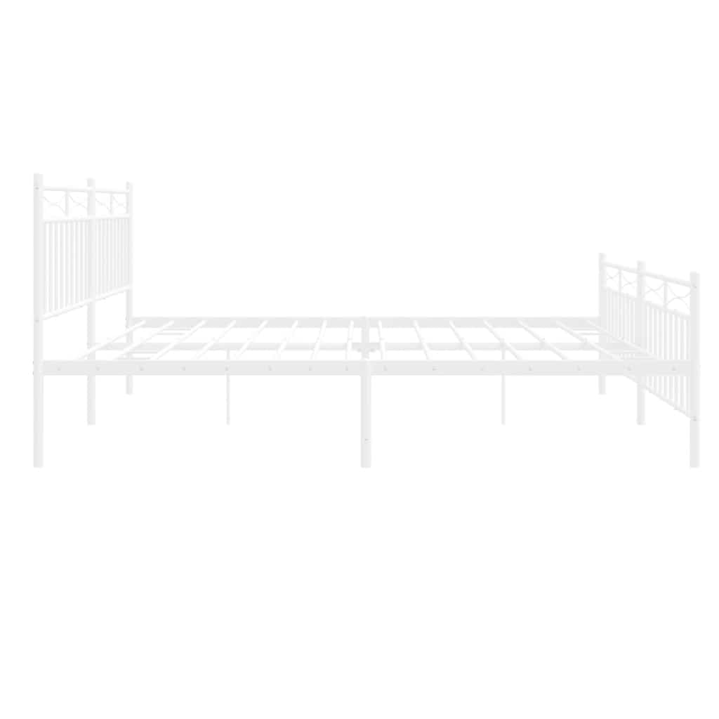 Bedframe met hoofd- en voeteneinde metaal wit 193x203 cm is nu te koop bij PeponiXL, paradijselijk wonen!