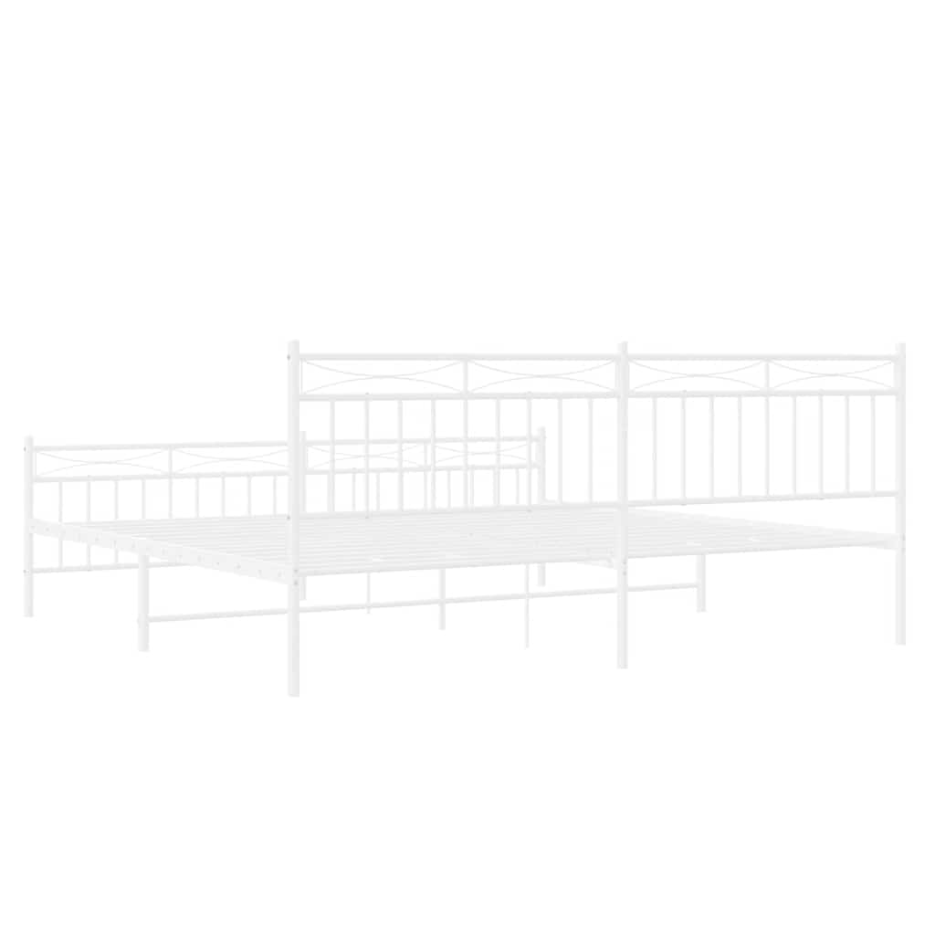 Bedframe met hoofd- en voeteneinde metaal wit 193x203 cm is nu te koop bij PeponiXL, paradijselijk wonen!