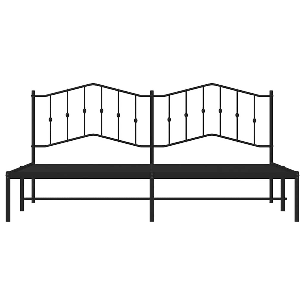 Bedframe met hoofdbord metaal zwart 193x203 cm is nu te koop bij PeponiXL, paradijselijk wonen!
