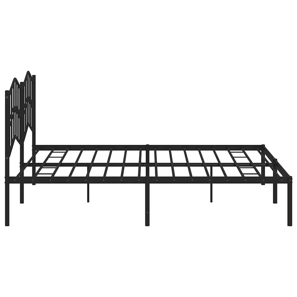 Bedframe met hoofdbord metaal zwart 193x203 cm is nu te koop bij PeponiXL, paradijselijk wonen!