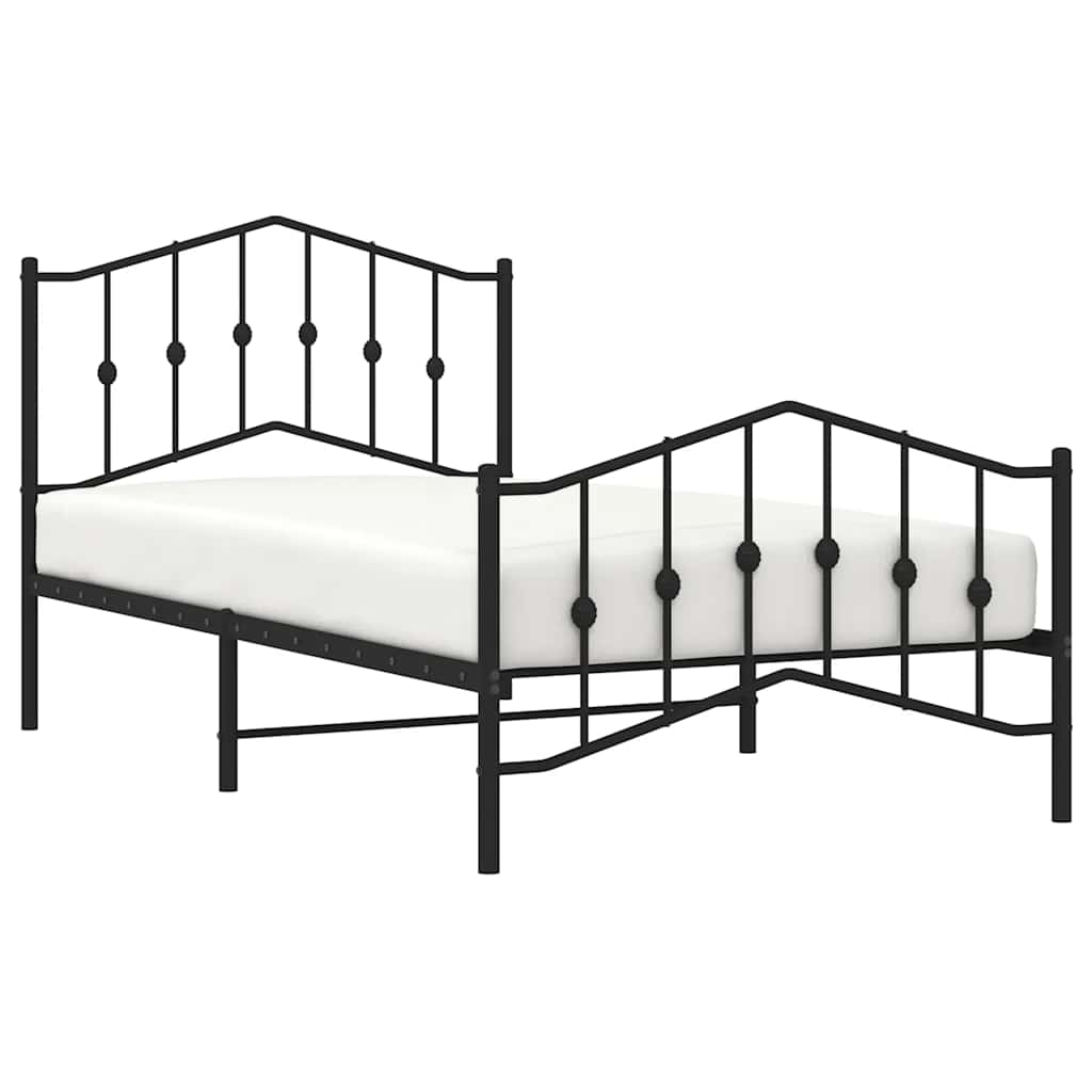 Bedframe met hoofd- en voeteneinde metaal zwart 100x190 cm is nu te koop bij PeponiXL, paradijselijk wonen!