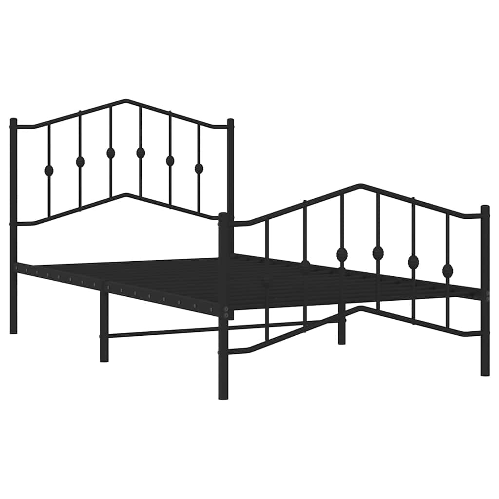 Bedframe met hoofd- en voeteneinde metaal zwart 100x190 cm is nu te koop bij PeponiXL, paradijselijk wonen!