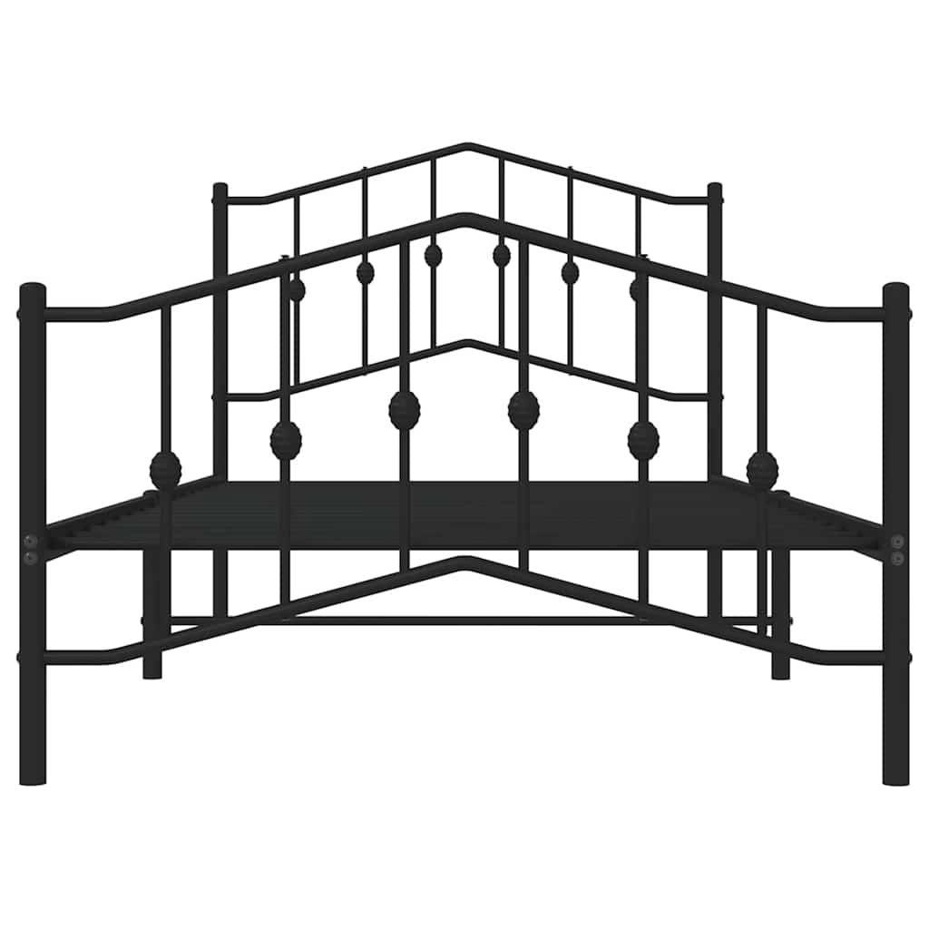 Bedframe met hoofd- en voeteneinde metaal zwart 100x190 cm is nu te koop bij PeponiXL, paradijselijk wonen!