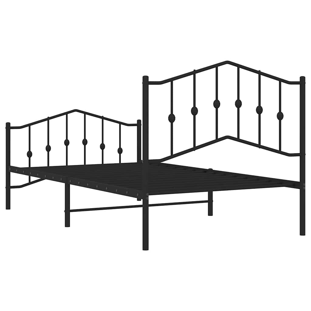 Bedframe met hoofd- en voeteneinde metaal zwart 100x190 cm is nu te koop bij PeponiXL, paradijselijk wonen!