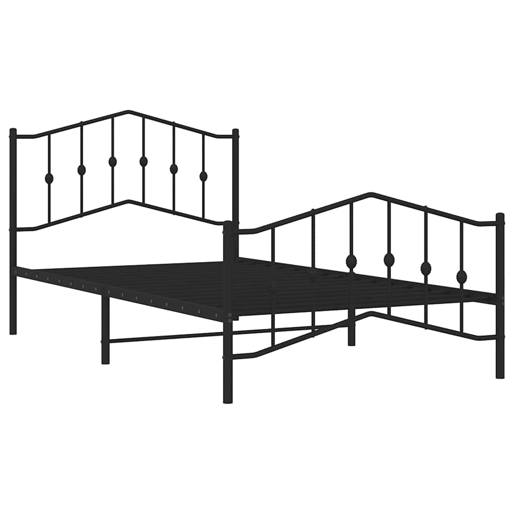 Bedframe met hoofd- en voeteneinde metaal zwart 100x200 cm is nu te koop bij PeponiXL, paradijselijk wonen!