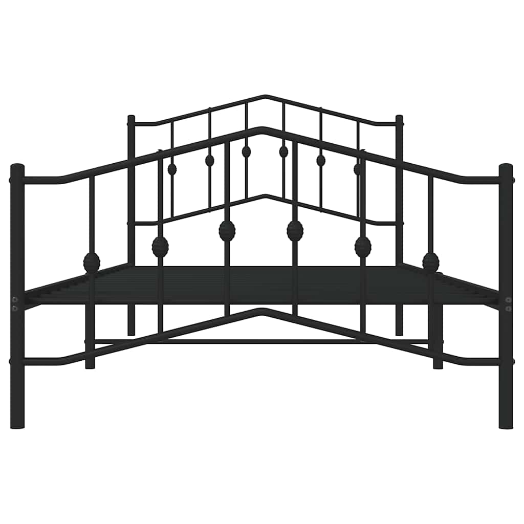 Bedframe met hoofd- en voeteneinde metaal zwart 100x200 cm is nu te koop bij PeponiXL, paradijselijk wonen!