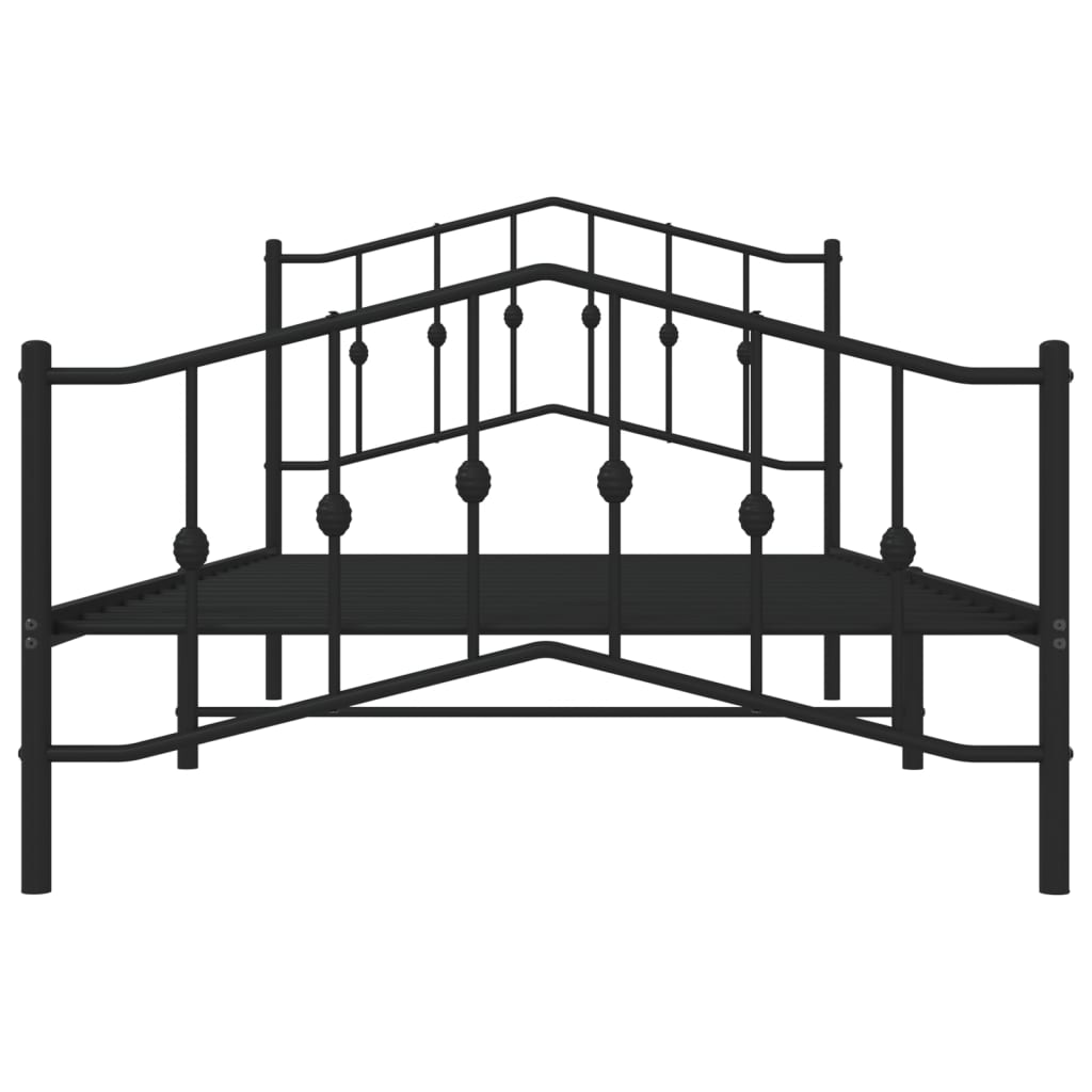 Bedframe met hoofd- en voeteneinde metaal zwart 107x203 cm is nu te koop bij PeponiXL, paradijselijk wonen!