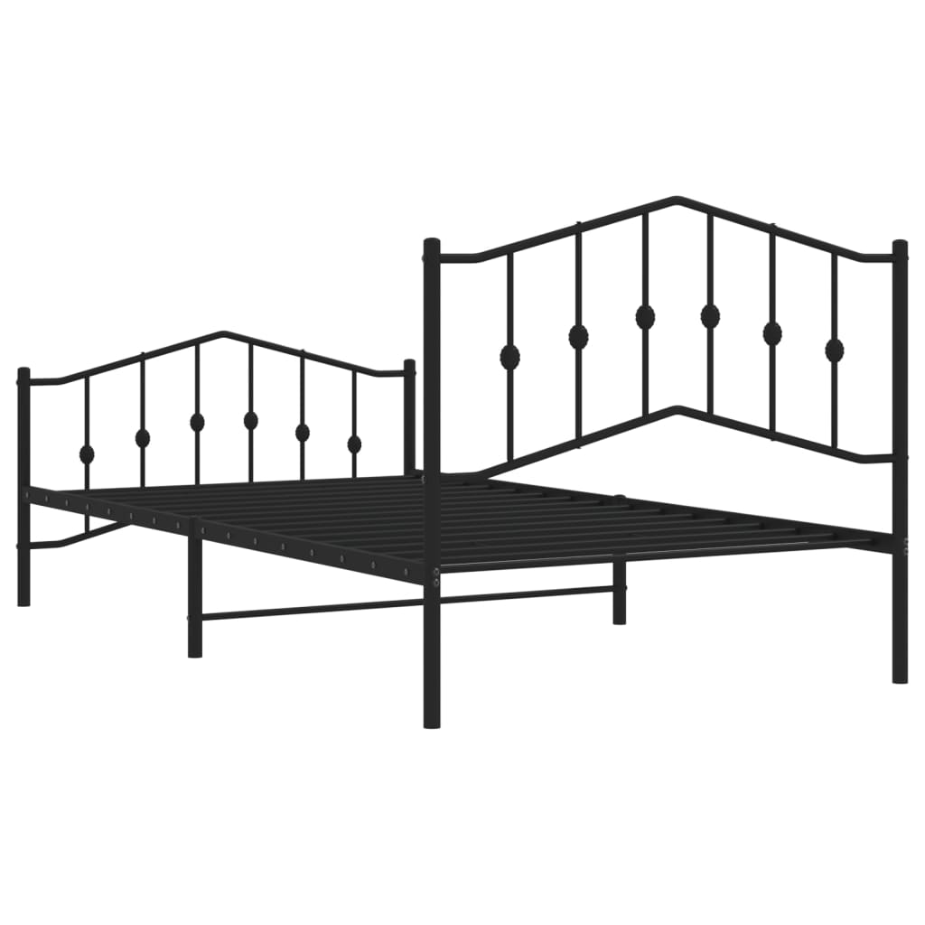 Bedframe met hoofd- en voeteneinde metaal zwart 107x203 cm is nu te koop bij PeponiXL, paradijselijk wonen!