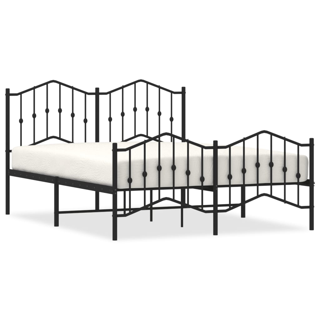 Bedframe met hoofd- en voeteneinde metaal zwart 140x200 cm is nu te koop bij PeponiXL, paradijselijk wonen!