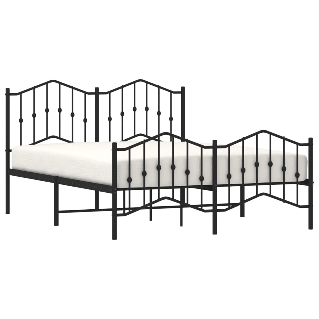 Bedframe met hoofd- en voeteneinde metaal zwart 140x200 cm is nu te koop bij PeponiXL, paradijselijk wonen!