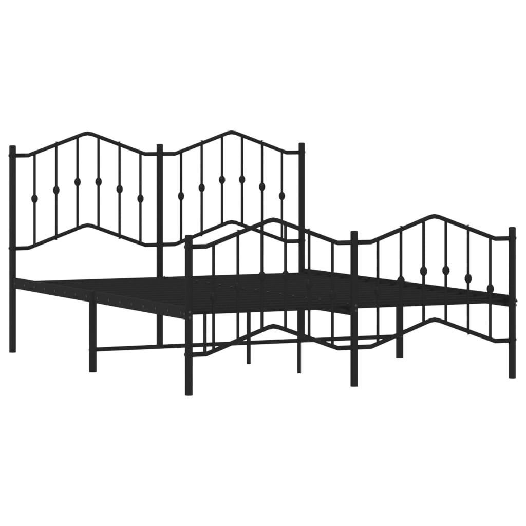 Bedframe met hoofd- en voeteneinde metaal zwart 140x200 cm is nu te koop bij PeponiXL, paradijselijk wonen!