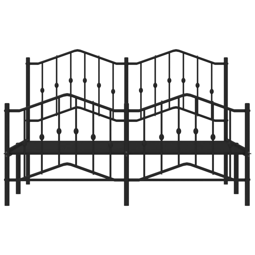 Bedframe met hoofd- en voeteneinde metaal zwart 140x200 cm is nu te koop bij PeponiXL, paradijselijk wonen!