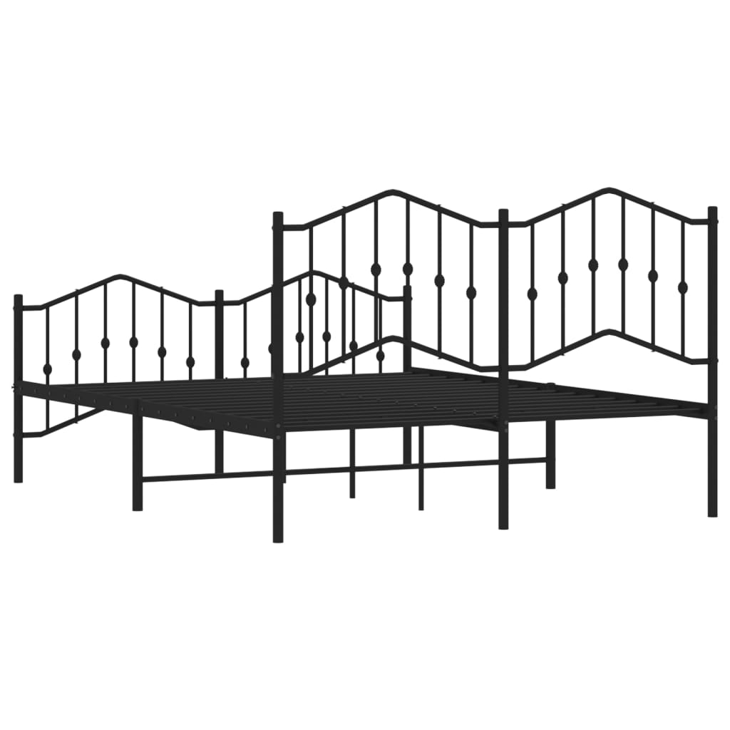 Bedframe met hoofd- en voeteneinde metaal zwart 140x200 cm is nu te koop bij PeponiXL, paradijselijk wonen!