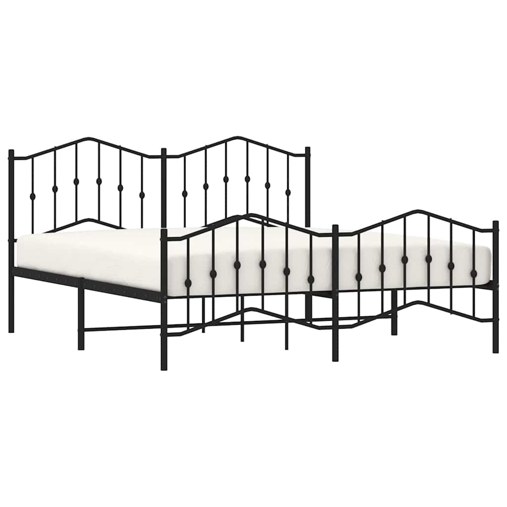 Bedframe met hoofd- en voeteneinde metaal zwart 183x213 cm is nu te koop bij PeponiXL, paradijselijk wonen!