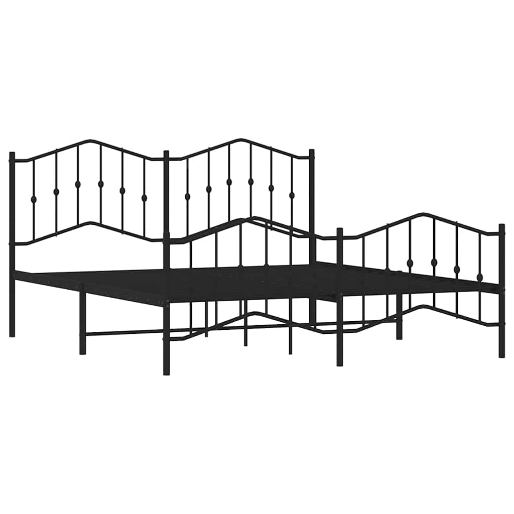Bedframe met hoofd- en voeteneinde metaal zwart 183x213 cm is nu te koop bij PeponiXL, paradijselijk wonen!