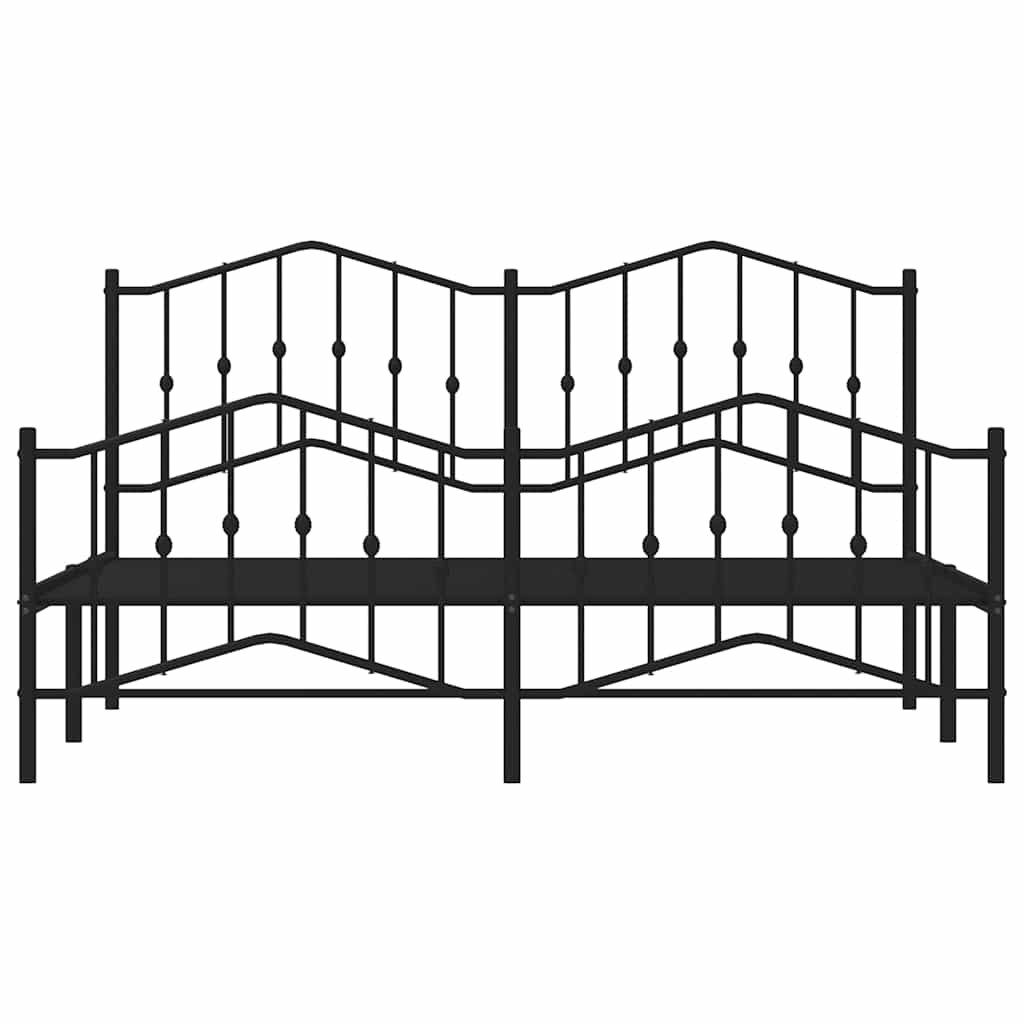 Bedframe met hoofd- en voeteneinde metaal zwart 183x213 cm is nu te koop bij PeponiXL, paradijselijk wonen!