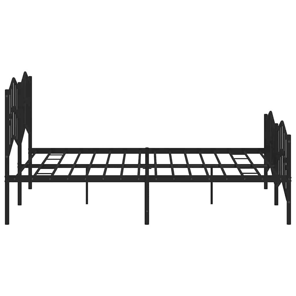 Bedframe met hoofd- en voeteneinde metaal zwart 183x213 cm is nu te koop bij PeponiXL, paradijselijk wonen!
