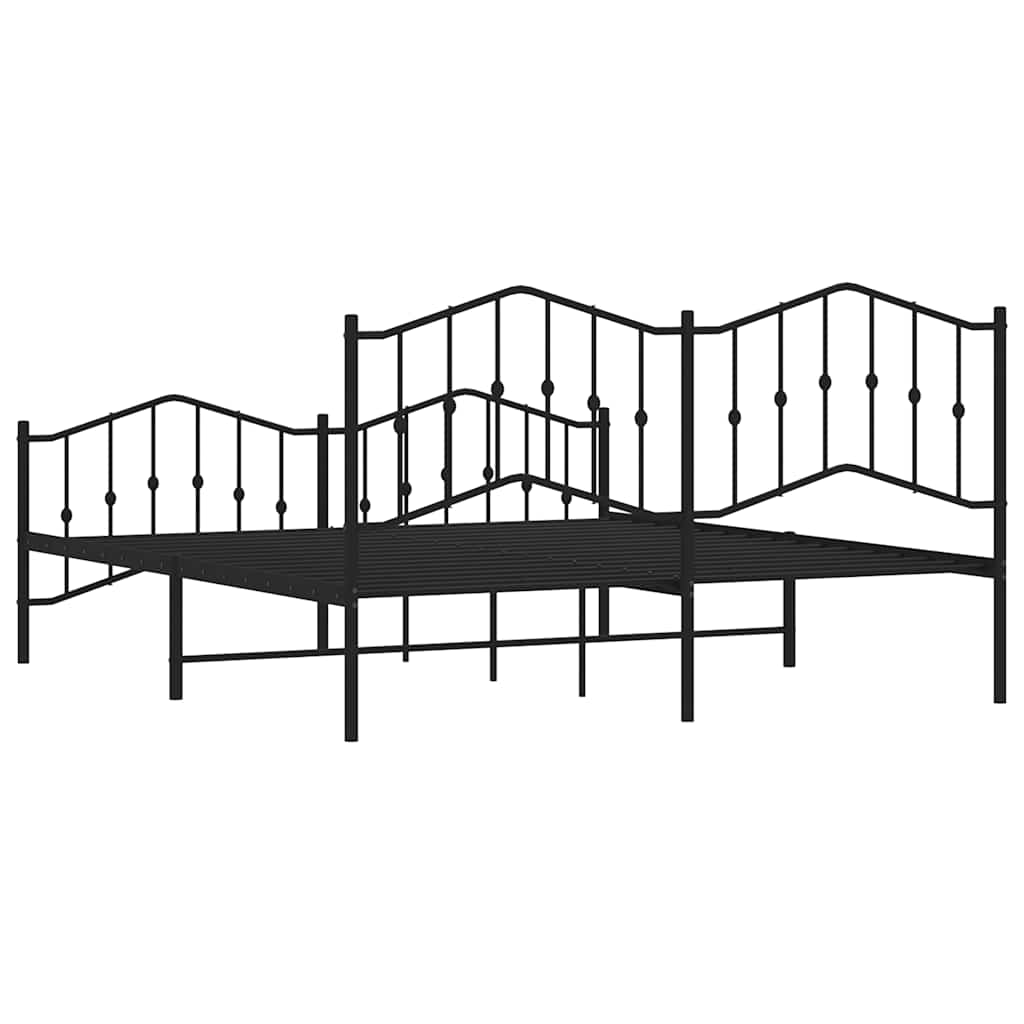 Bedframe met hoofd- en voeteneinde metaal zwart 183x213 cm is nu te koop bij PeponiXL, paradijselijk wonen!