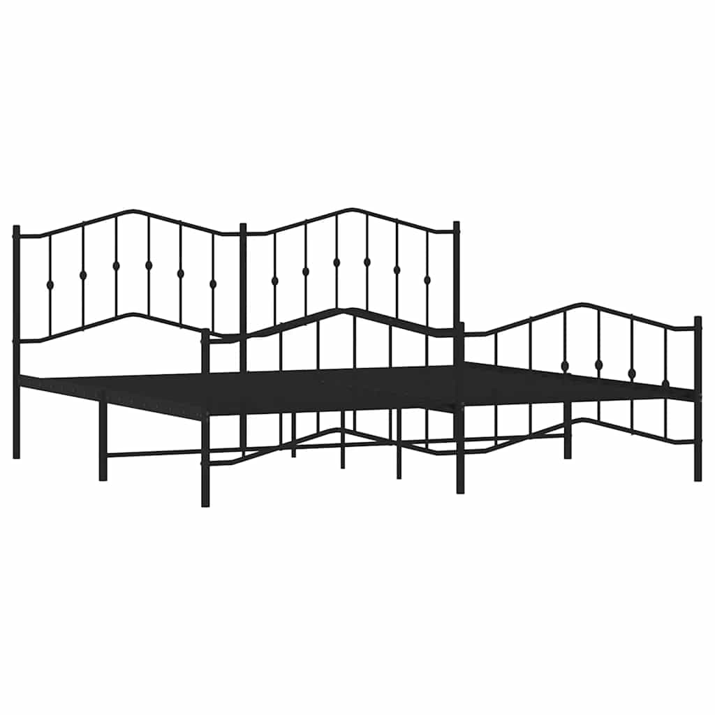 Bedframe met hoofd- en voeteneinde metaal zwart 193x203 cm is nu te koop bij PeponiXL, paradijselijk wonen!