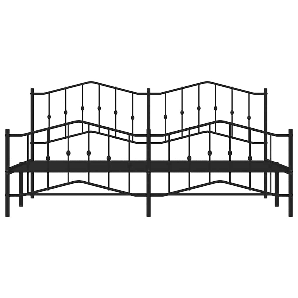 Bedframe met hoofd- en voeteneinde metaal zwart 193x203 cm is nu te koop bij PeponiXL, paradijselijk wonen!