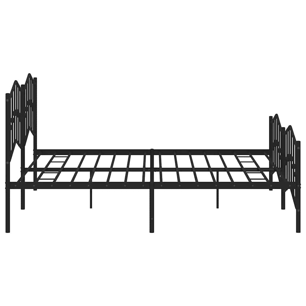 Bedframe met hoofd- en voeteneinde metaal zwart 193x203 cm is nu te koop bij PeponiXL, paradijselijk wonen!